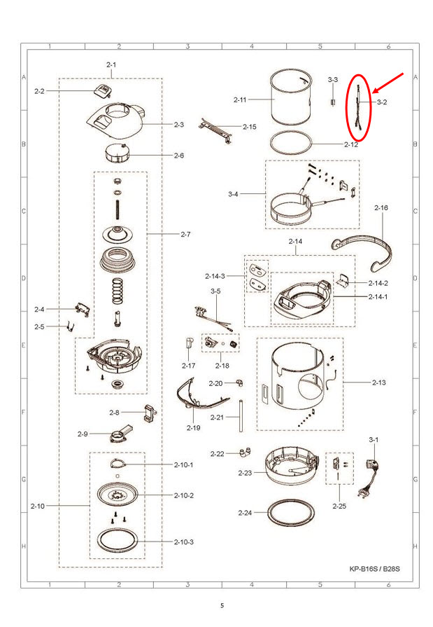เทอร์โมฟิวส์ กระติกน้ำร้อน ชาร์ป SHARP รุ่น KP-B16S, KP-B28S, KP-B36S Pn.3C2943ASY (แท้)