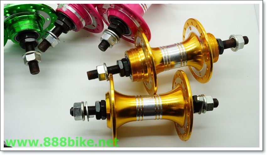 ดุมวีเบรค ดุมรถจักรยานฟิคเกียร์ 36 รู เกลียว 2ชั้น 2 ด้าน มีสีดำ แดง ส้มทอง ฟ้า เงิน(โปรดระบุสีและรูตรงหมายเหตุ)