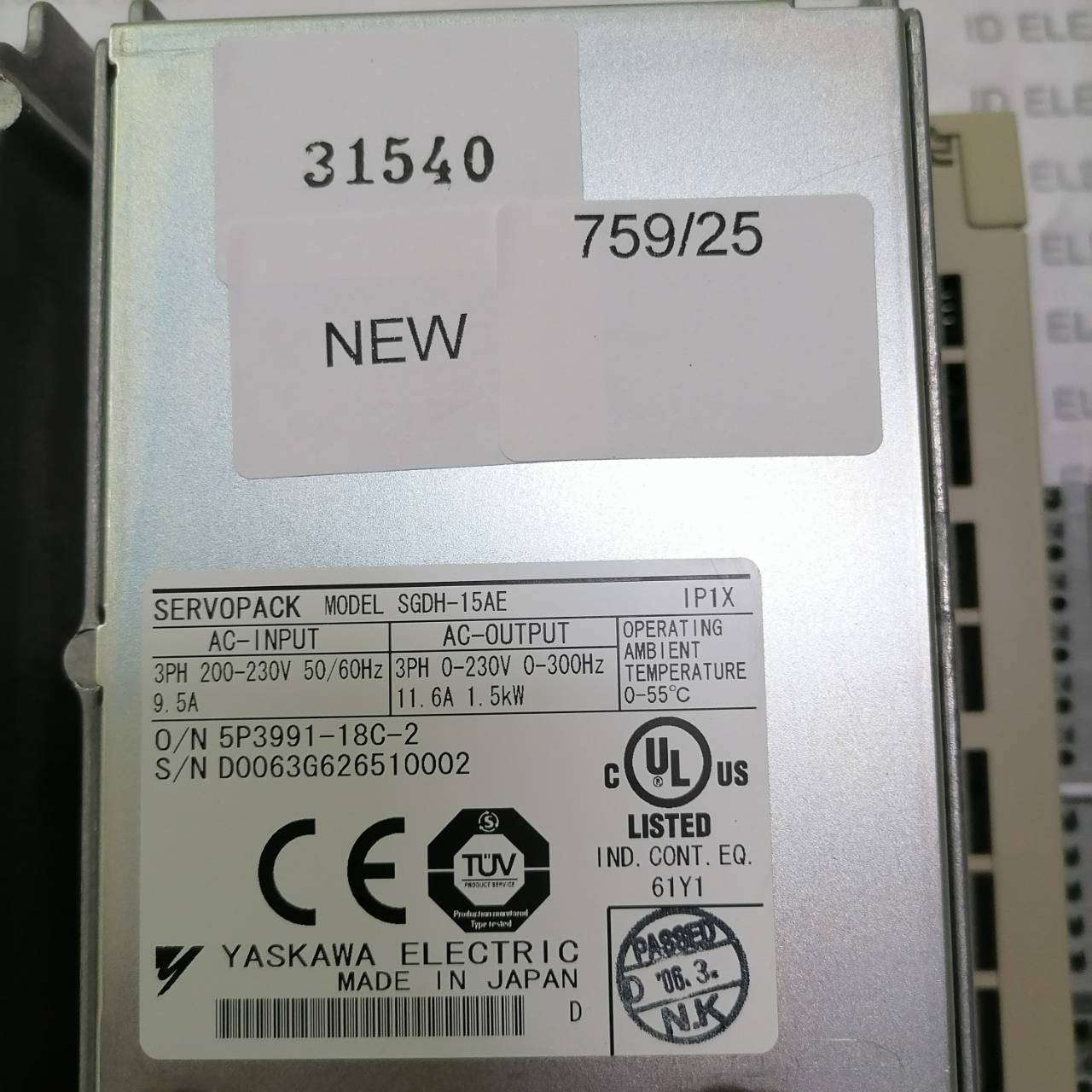 SGDH-15AE SERVOPACK " YASKAWA "