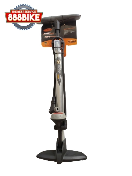 CLIMA สูบตั้งพื้น รุ่น ZF-037 : ปั๊มลม หัวสูบแบบออโต้ (AUTO HEAD) สูบอลูมิเนียมพร้อมเกย์วัดลม สี PINK GOLD/สีเงิน