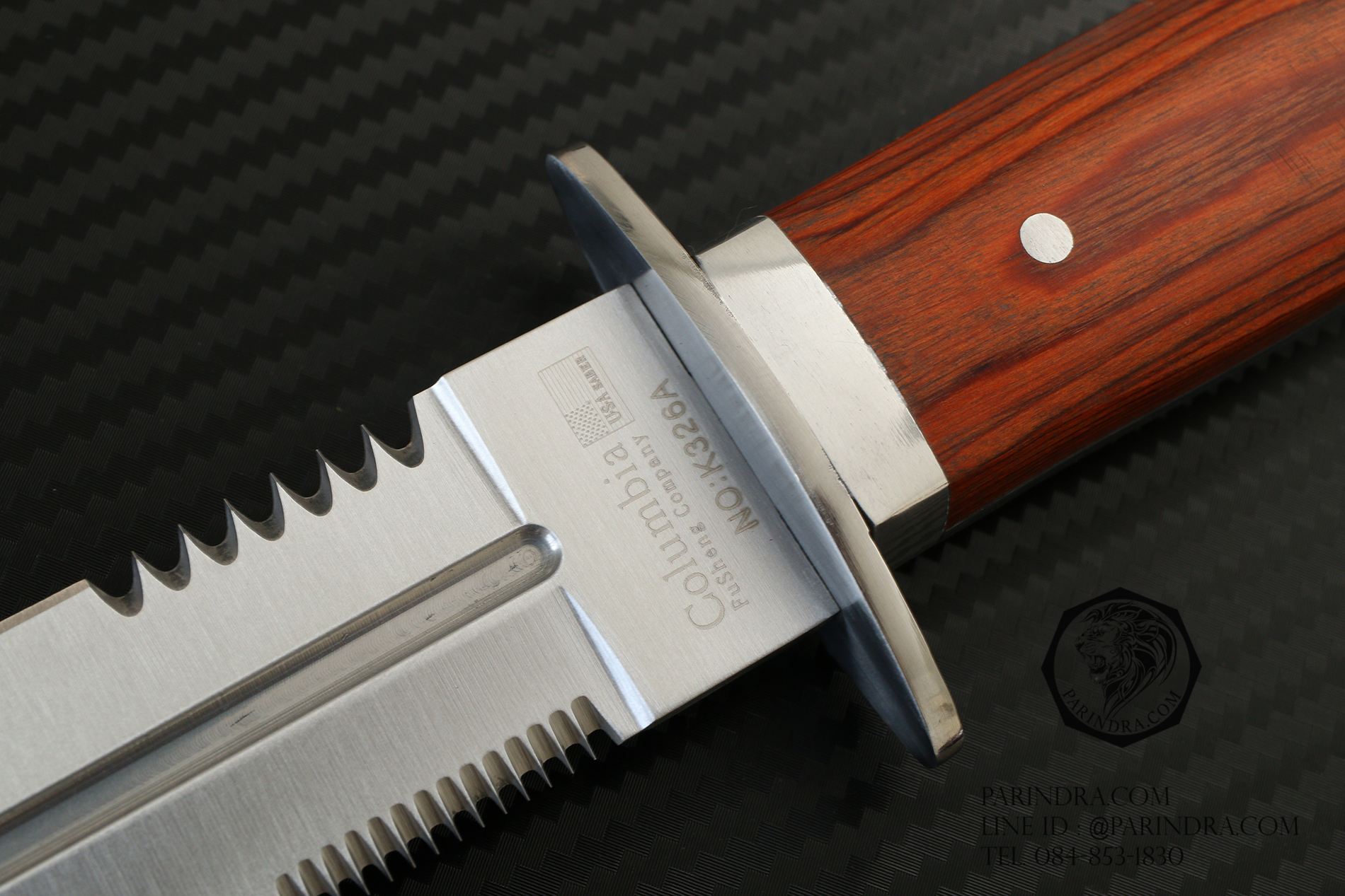 มีดใบตาย Columbia รุ่น K326A ใบมีดสองคม คมกริบ มีฟันเลื่อย