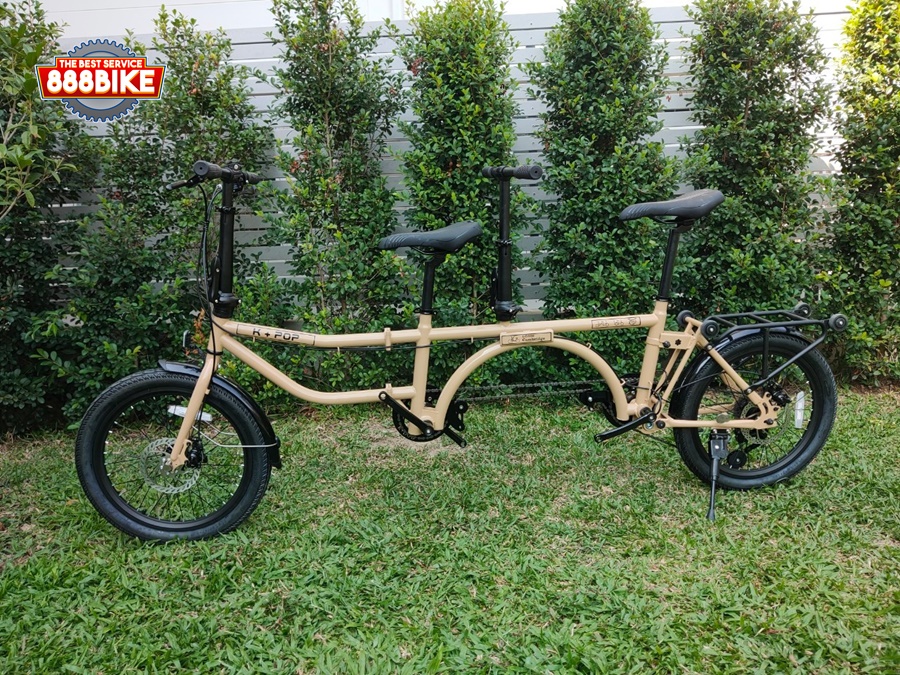 K-POP LG600 จักรยานสองตอน Tandem เกียร์ 8 สปีด พับได้ ลากได้ ล้อ 20นิ้ว เฟรมเหล็ก ปี 2024