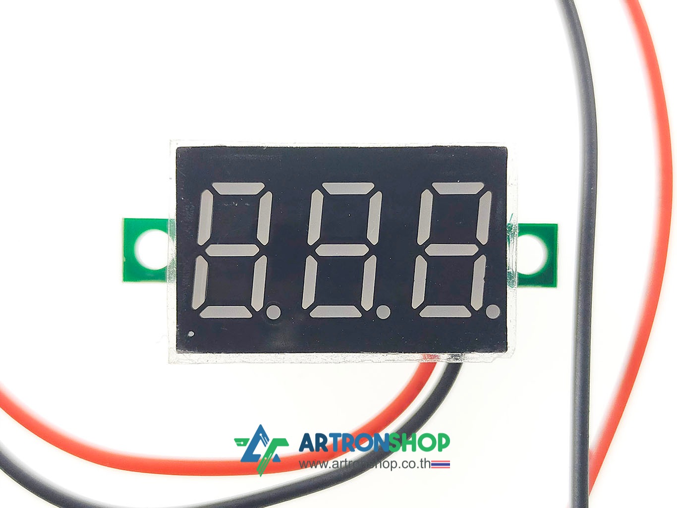 โวลต์มิเตอร์ โมดูลวัดแรงดัน 4.5-30V สีแดง Mini LED Panel Voltage Meter