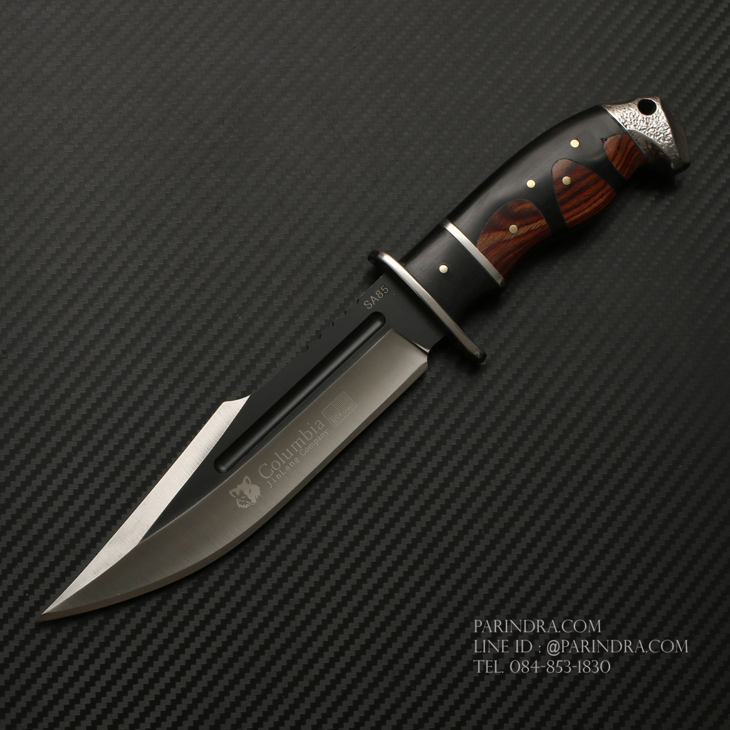 มีดเดินป่า COLUMBIA รุ่น SA85 ด้ามไม้ ทรงใบมีดสวย ทูโทน