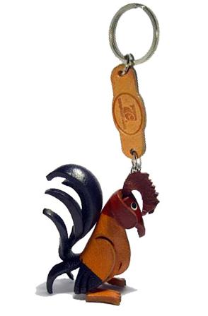 พร้อมส่ง พวงกุญแจหนังแท้ Handmade รูปไก่