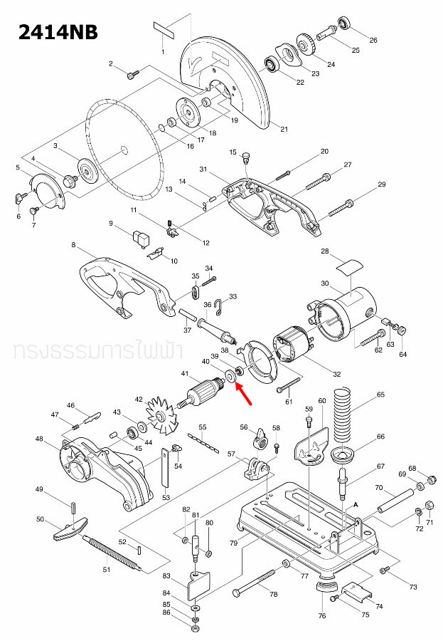 แหวนยาง เครื่องตัดเหล็ก Makita 3612 [#10], 2414NB [#40] Pn.681633-6 (แท้) ##