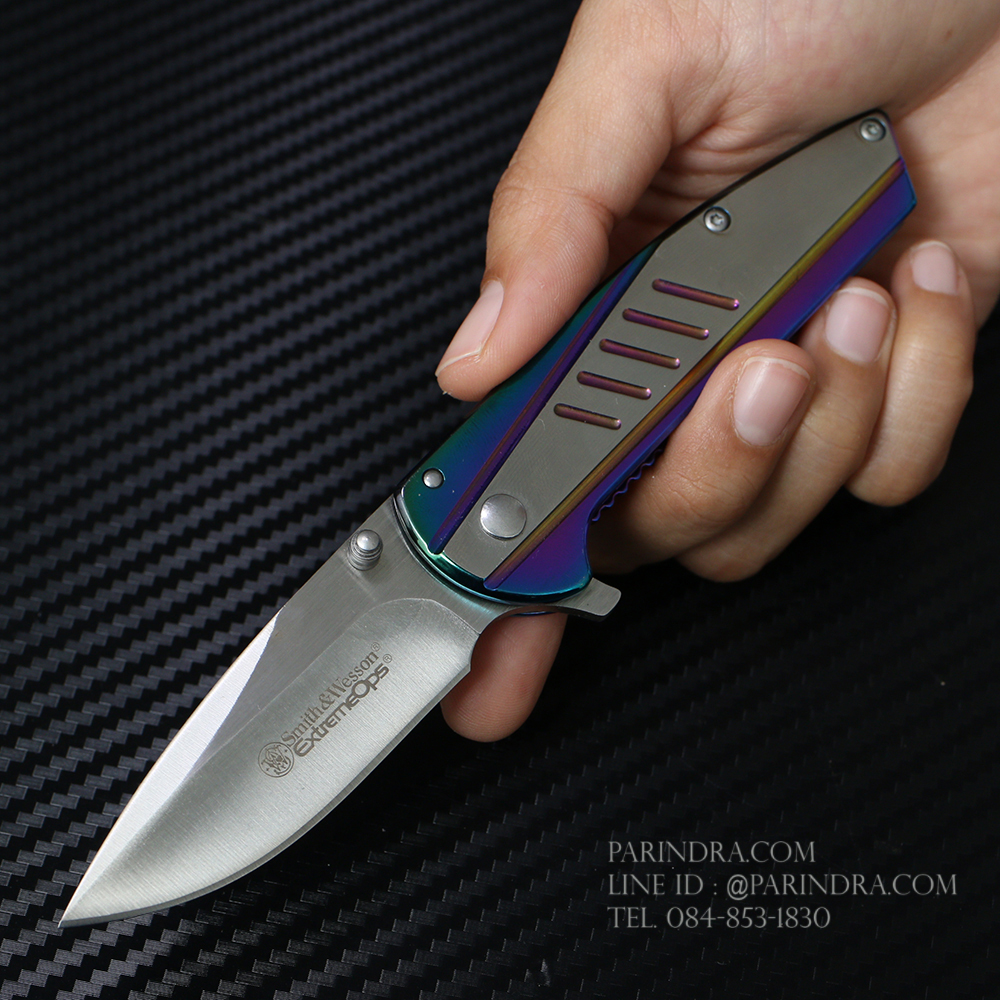 มีดพับ Smith&Wesson Knives ด้ามสีรุ้ง (OEM)