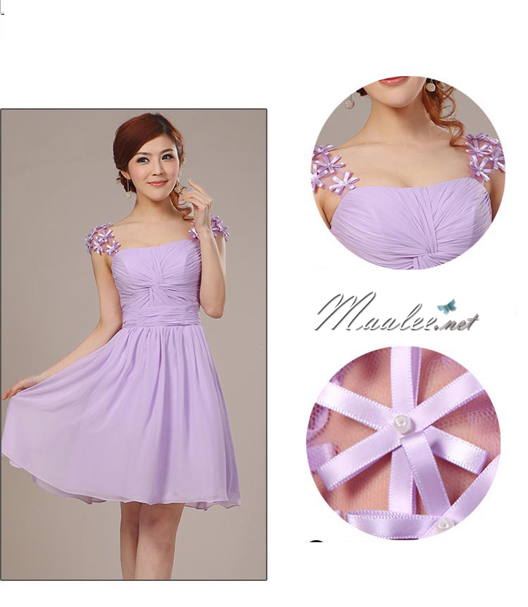 พร้อมเช่า ชุดราตรีสั้น สีขาว จับเดรปอกรูปหัวใจ ไหล่แต่งดอกไม้ 3 มิติสวยหวาน