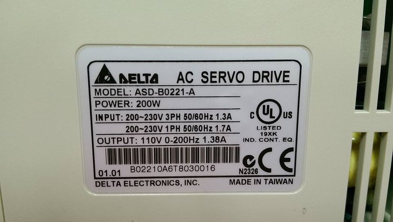 ASD-B0221-A SERVO DRIVE " DELTA "