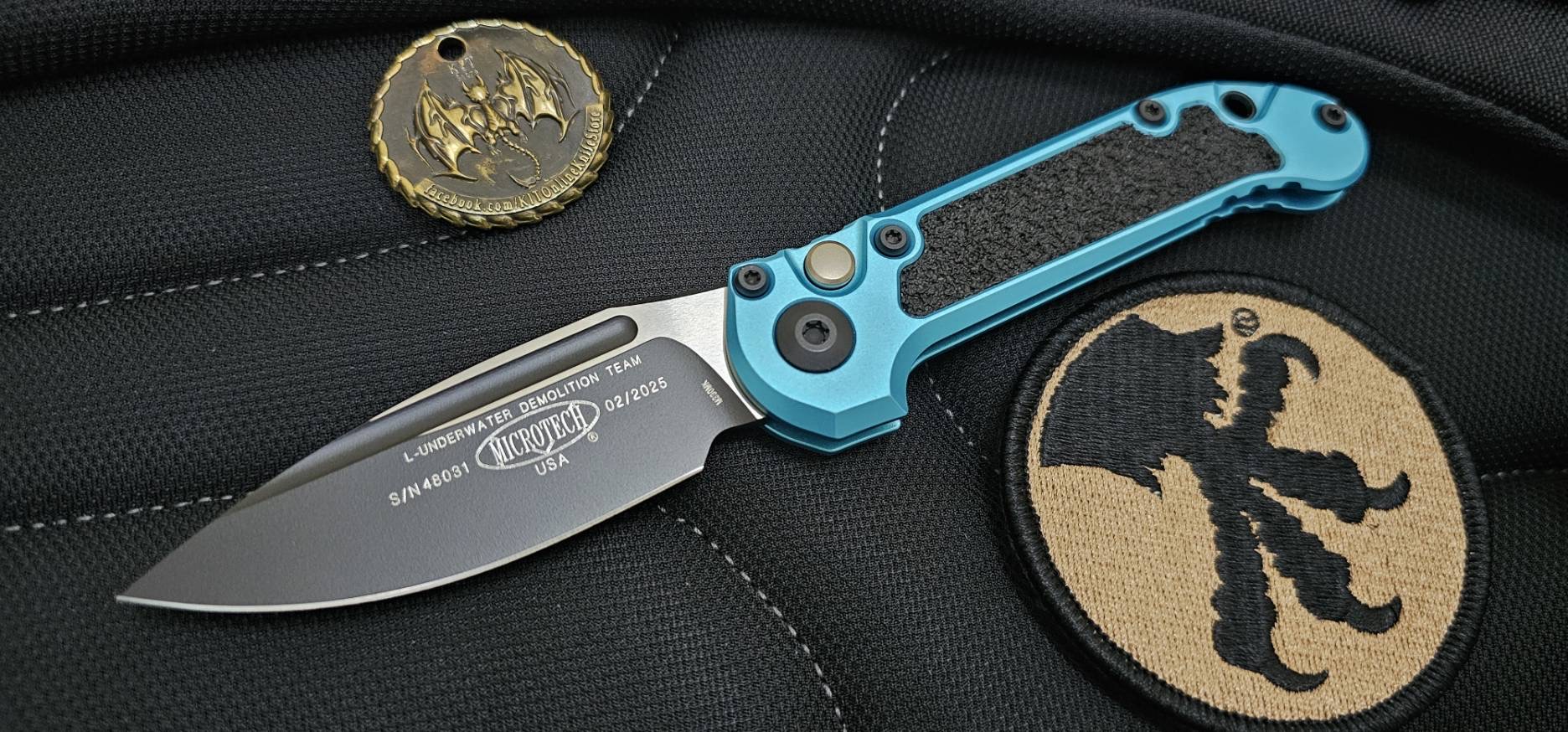 Microtech LUDT Gen III AUTO Folding Knife 3.45" M390MK Black Drop Point Plain
