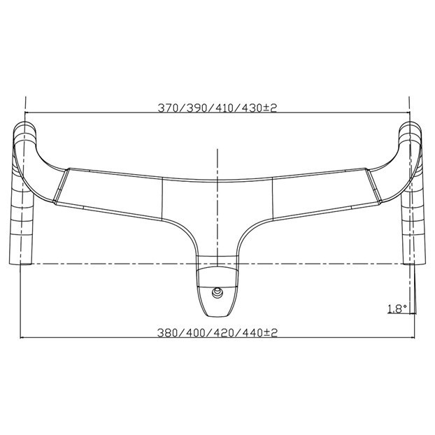 แฮนด์เสือหมอบคาร์บอน Pearl Road Bike Handlebar Integrated ,Reach 80, Drop 125