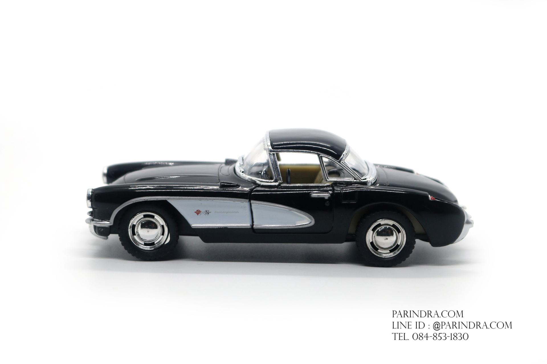 โมเดลรถเหล็ก รถจำลอง CHEVROLET CORVETTE 1957 สีดำ