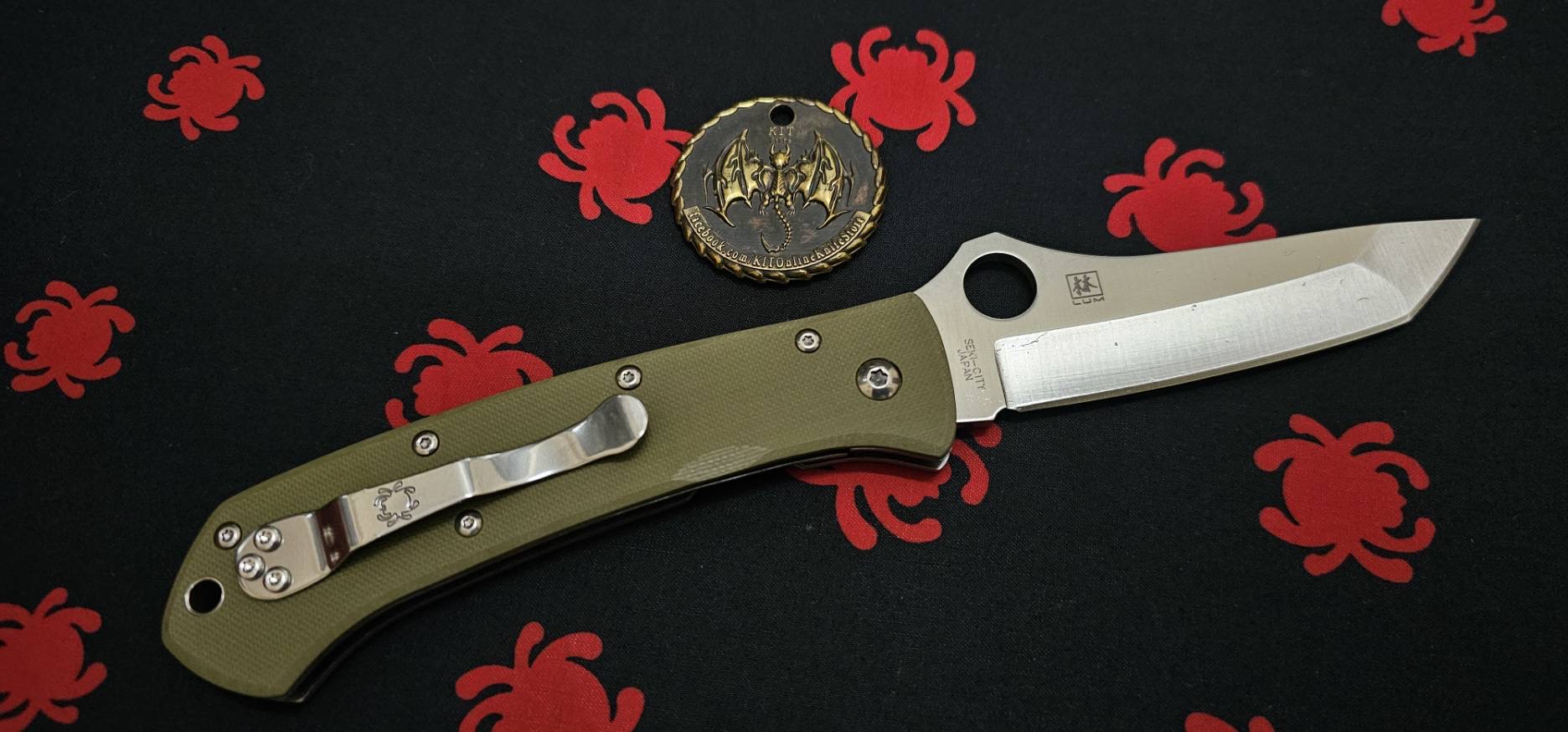 Spyderco Lum Tanto Knife OD Green G-10 (3.9" Satin M390)