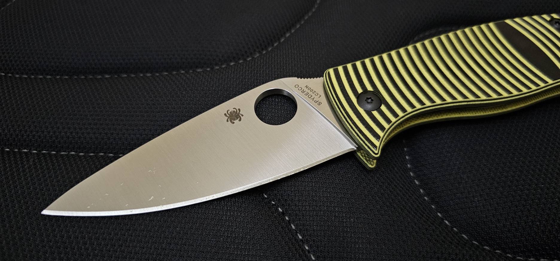 Spyderco Caribbean Compression Lock Knife Black/Yellow G-10 (Satin)
