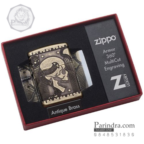 ไฟแช็ค Zippo แท้ Zippo 29268 Steampunk Skull Antique Brass Finish แท้นำเข้า 100%