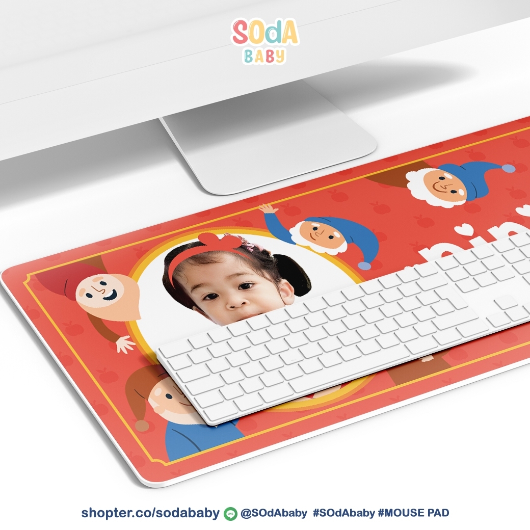 แผ่นรองเมาส์ Mouse Pad ⌨️ 📌ใส่ชื่อ+รูปถ่ายได้+วันเกิด Princess & Seven Dwarfs DPA00020 #SOdAbaby