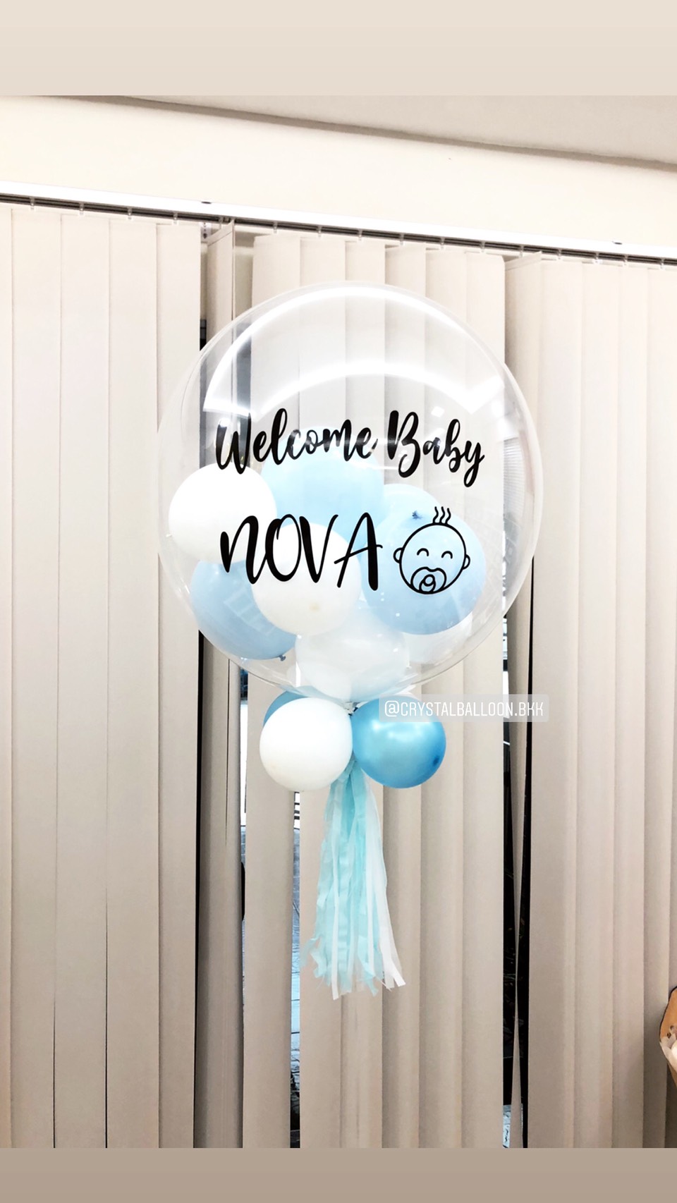 ลูกโป่ง Welcome Baby Boy Bubble USA ขนาด 24" พร้อมตกแต่ง สามารถเปลี่ยนสีลูกโป่ง/เปลี่ยนข้อความได้
