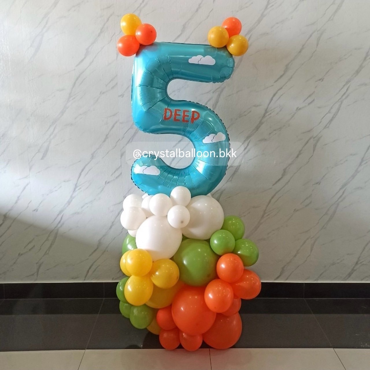 ลูกโป่ง วันเกิดเด็ก ฟอยล์ตัวเลข ขนาด 40" ตั้งฐาน 1 ชิ้น สีฟ้า พร้อมตกแต่ง สามารถเปลี่ยนสีลูกโป่ง/เปลี่ยนสี-ฟอยล์ตัวเลข/เปลี่ยนสี-ฟอยล์ตกแต่งได้