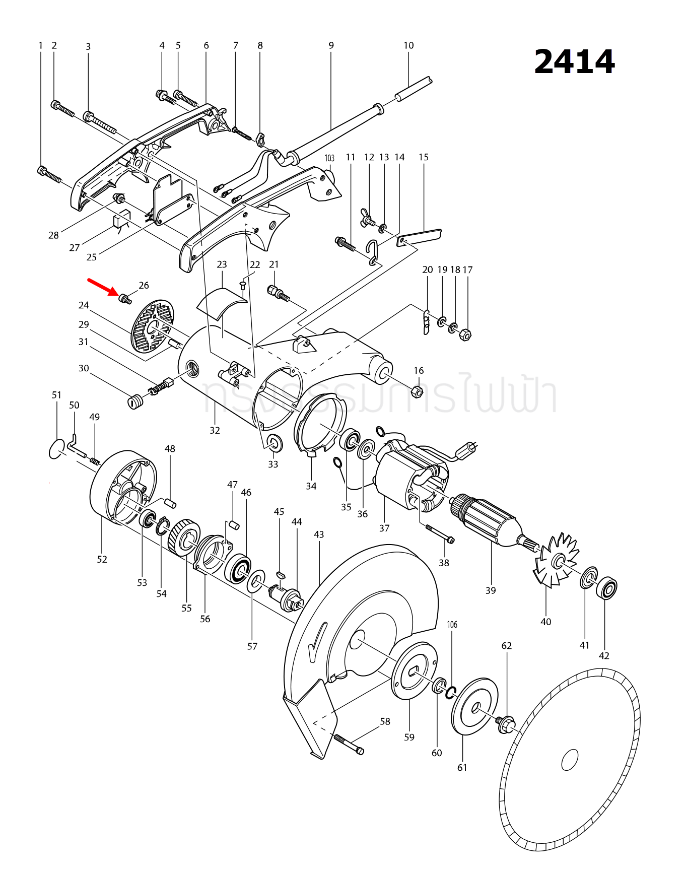 น๊อต เลื่อยวงเดือน Makita 5103N, HM1500, LS1030, 2414, 3501N, HM1500, 5402, 9401, 9924DB Pn.9112111 (แท้) ##