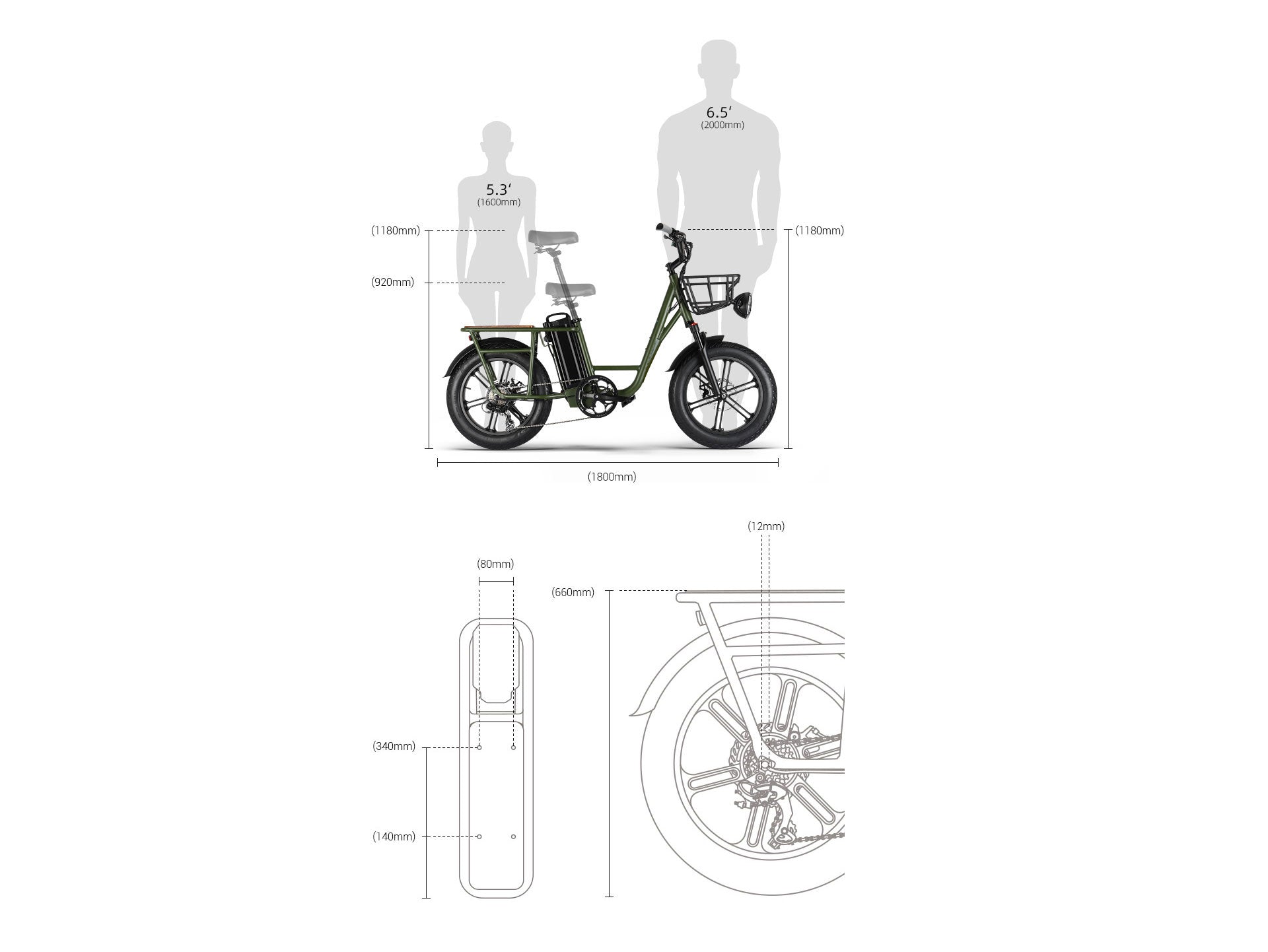 จักรยานไฟฟ้า Fiido T1 CARGO Utility Electric Bike Fat tires เกียร์ 7สปีด แรง 750วัตต์ ล้อ 20นิ้ว