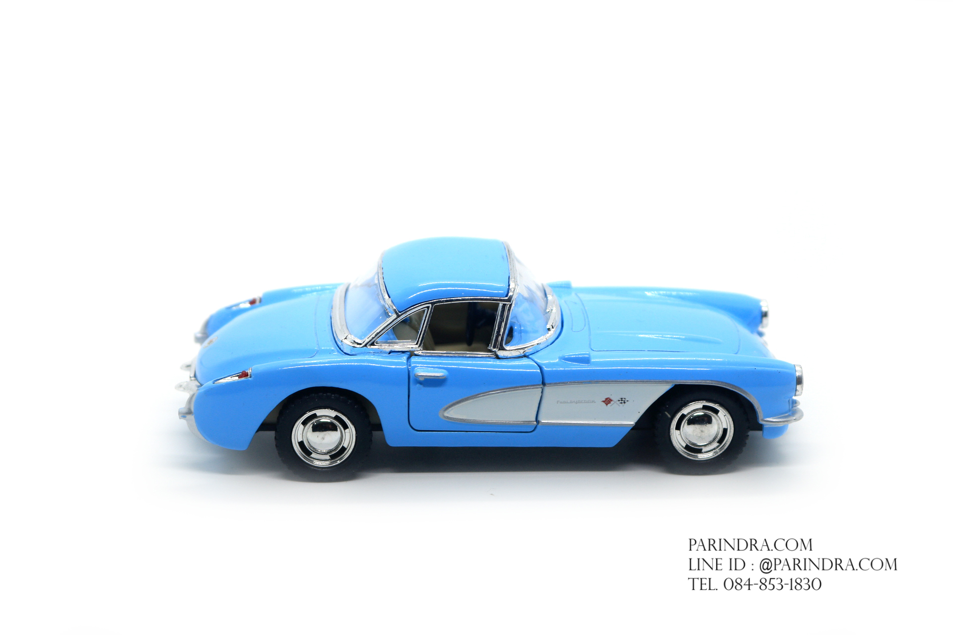 โมเดลรถเหล็ก รถจำลอง CHEVROLET CORVETTE 1957 สีฟ้า