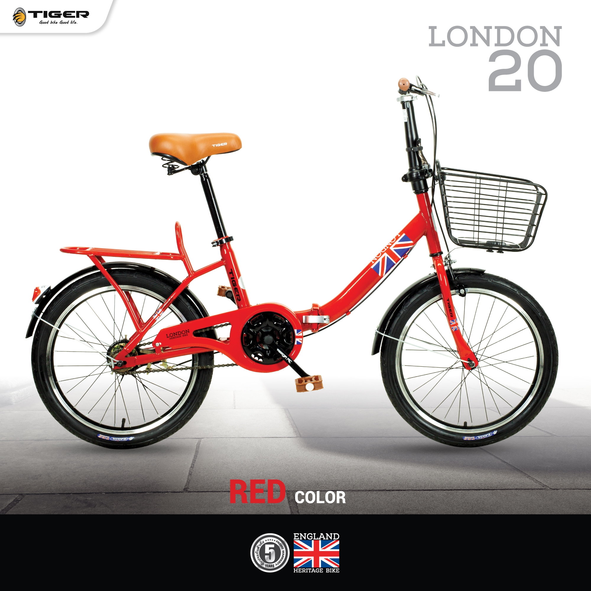 จักรยานพับ TIGER LONDON 20" Single speeds เฟรมเหล็ก, ปี 2021