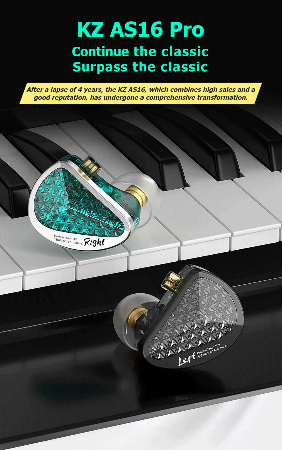 KZ AS16 PRO หูฟัง IEMs 8 ไดร์เวอร์ 8BA ประกันศูนย์ไทย