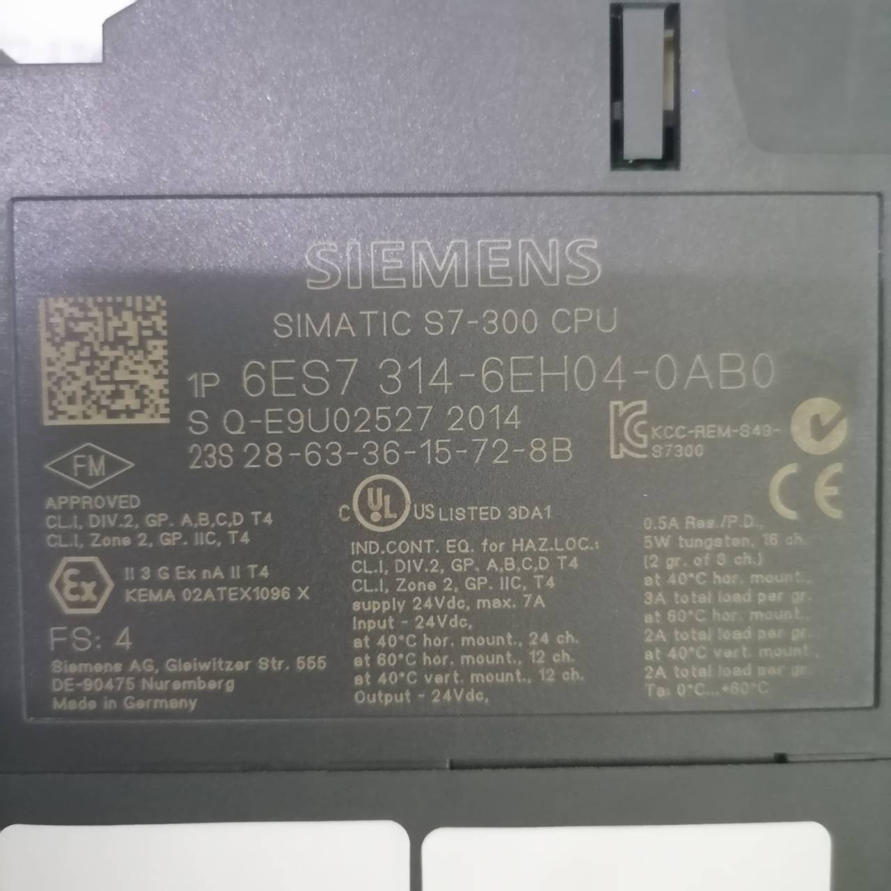 6ES7314-6EH04-0AB0 PLC " SIEMENS "