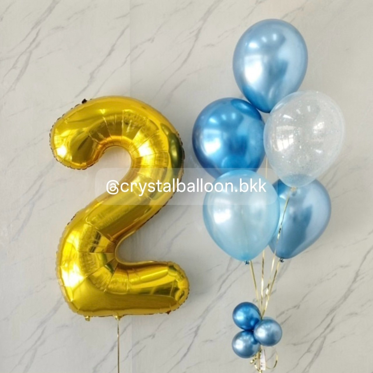 ลูกโป่ง วันเกิดเด็ก ฟอยล์ตัวเลข ขนาด 40" เป่าลอยตั้งฐาน สีทอง 1 ชิ้น,ลูกโป่งช่อ 5 ลูก 1 ช่อ โทนสีฟ้า พร้อมตกแต่ง สามารถเปลี่ยนสีลูกโป่ง/เปลี่ยนข้อความได้