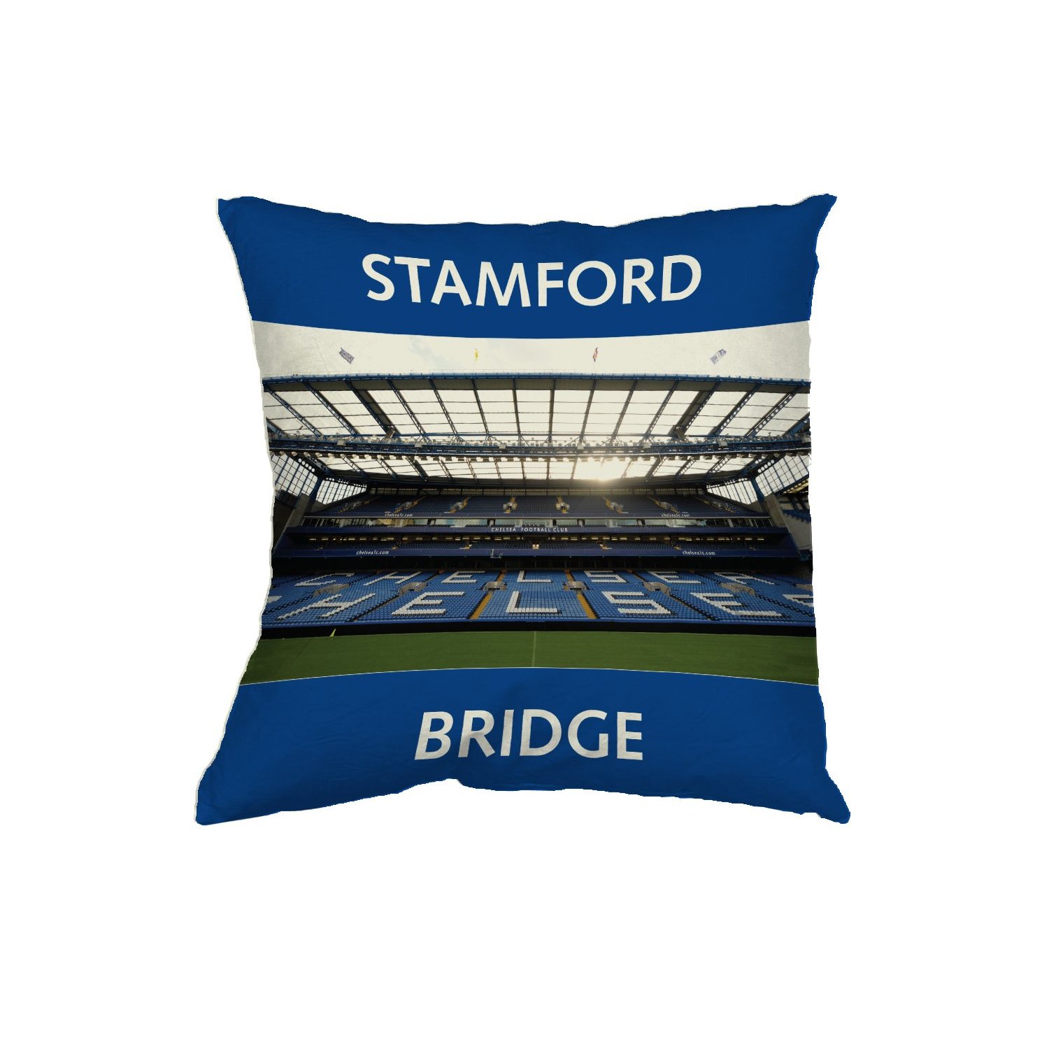 หมอนอิง เชลซี ลิขสิทธิ์แท้ Chelsea F.C. 'Stadium' Heat Transfer Cushion สำหรับแฟนเชลซี ใช้เอง เป็นของฝาก ที่ระลึก ของขวัญ แด่คนสำคัญ