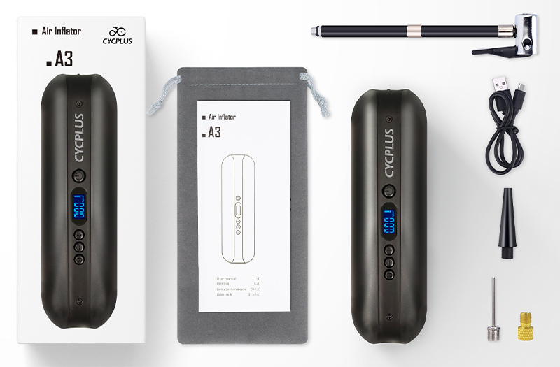 ปั๊มลมดิจิตอล CYCPLUS A3 Portable bicycle pump Inflat Bike Bicycle Tire 150PSI. สูบได้ทั้งจักรยาน รถยนต์ ลูกบอลต่างๆ เป็นทั้งไฟฉาย