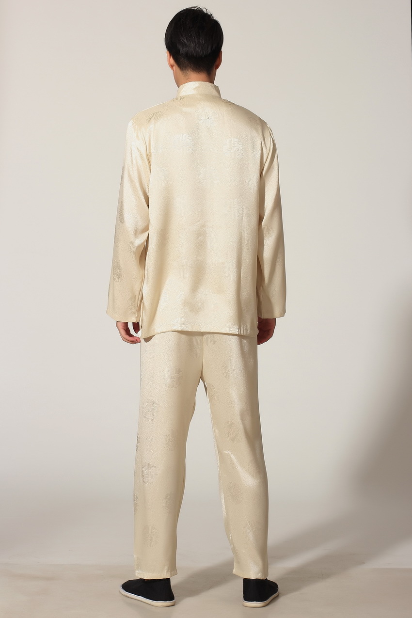 Pre-order ชุดจีน ชาย เสื้อพร้อมกางเกง สีทอง