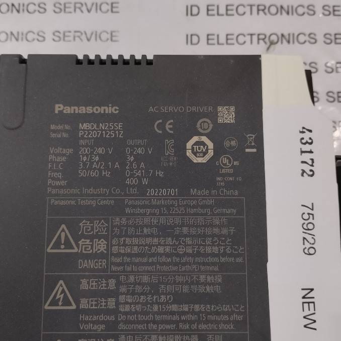 MBDLN25SE SERVO DRIVE " PANASONIC "