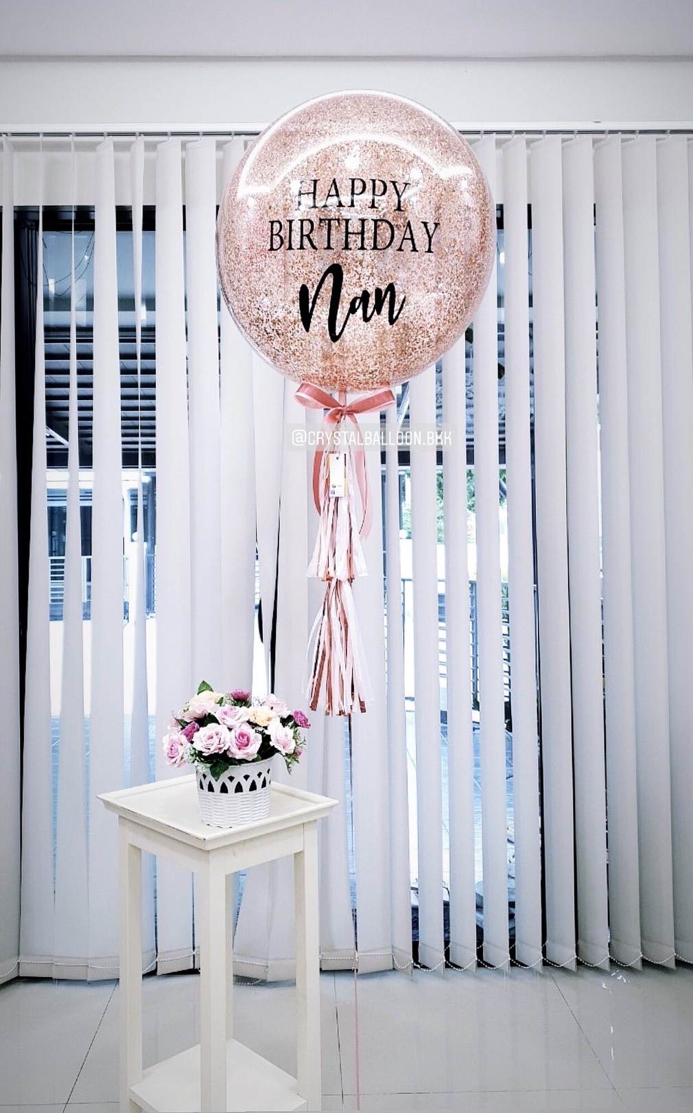 ลูกโป่ง วันเกิด Bubble ขนาด 24" สียอดนิยม พร้อมตกแต่ง สามารถเปลี่ยนสีลูกโป่ง/เปลี่ยนข้อความ/เปลี่ยนขนาดได้