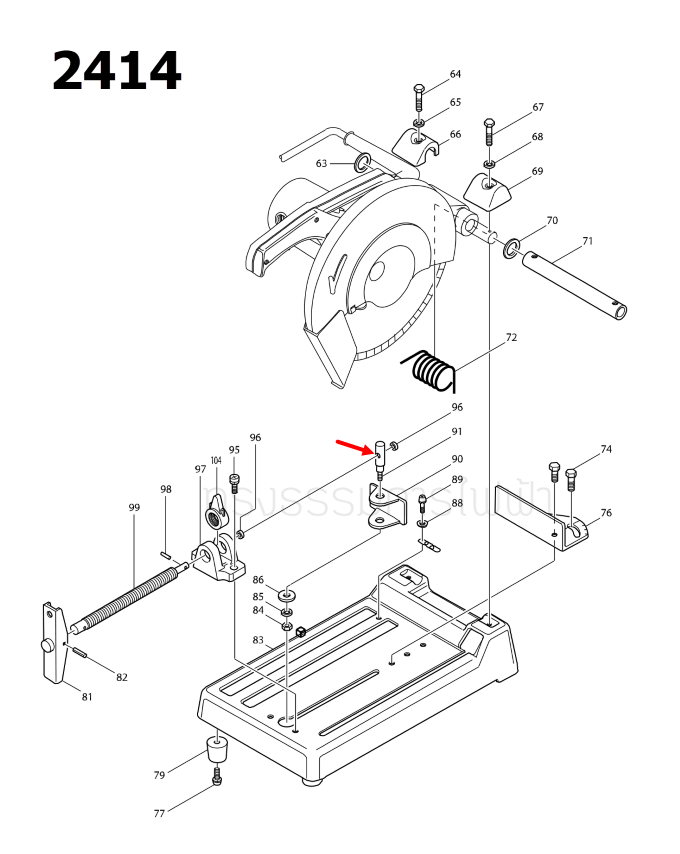 SCREW M8 แท่นตัดไฟเบอร์ Makita2414 [#91] Pn.265922-3 (แท้) ##