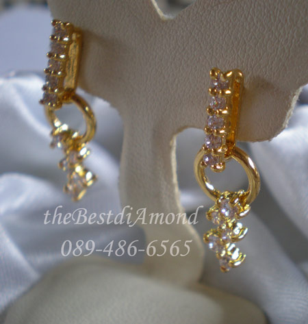 BE607+++ต่างหูตุ้งติ้งสไตน์ Modern ดีไซน์สวย เก๋ไก๋ รูปแบบ 2 ชิ้นต่อกัน ผสมผสานดีไซน์ลงตัว สวยมากค่ะ ใส่แล้วทันสมัยสุดๆ