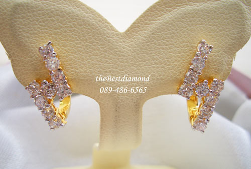 สินค้าหมดBE406 ต่างหูแถว 2 แถวแบบเกย เพชรcz กลม งานเรียบร้อย แอบหรูนิดๆ ใส่ติดหูได้ทุกวัน ไม่มีล้าสมัยเลย เป็นแถวแต่เกยกันดูเก๋จัง งานฝังเหมือนจริงมาก