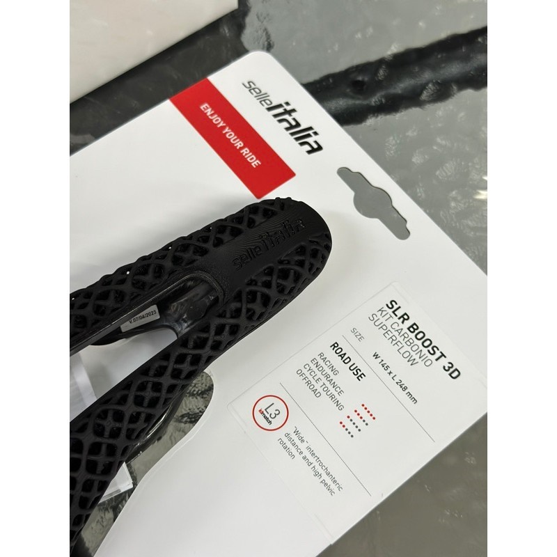 เบาะจักรยาน อานนั่ง SLR BOOST 3D KIT CARBONIO SUPERFLOW 3D Printed รางคาร์บอน S3 130mm ,L3 145mm
