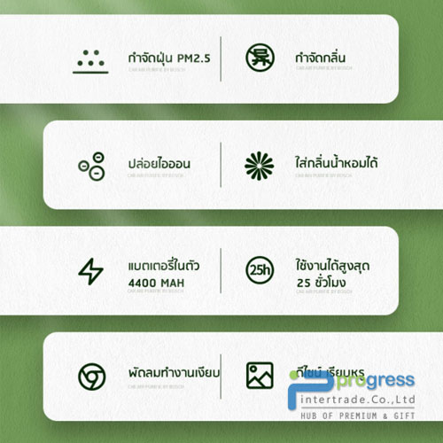 เครื่องฟอกอากาศในรถยนต์แบบพกพา Bosch