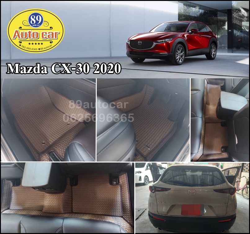 Mazda CX-30 ปูผ้ายางลายธนูสีน้ำตาล เข้ารูป