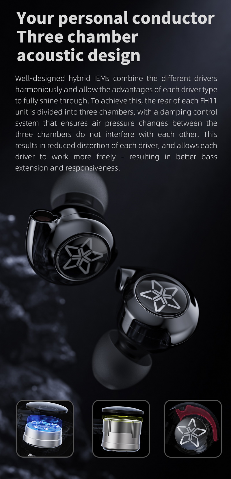 ขาย FiiO FH11 หูฟัง IEMs Hybrid 2 ไดรเวอร์ 1BA+1DD รองรับ Hi-Res ประกันศูนย์ไทย