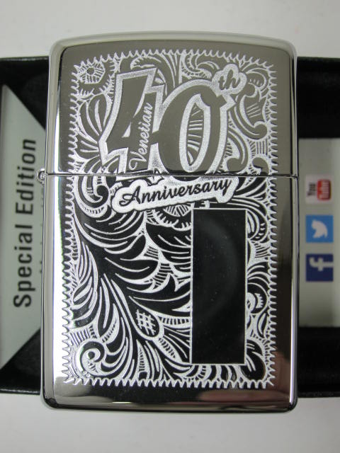 ไฟแช็ค Zippo แท้ ครบรอบ 40 ปี Venetian " Zippo 28789 Venetian Design, 40th Anniversary " แท้นำเข้า 100%