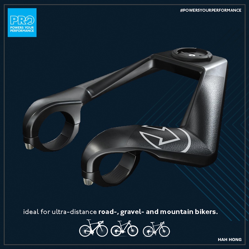 PRO COMPACT Clip-On Aerobar Carbon | Computer Mount - 31.8mm | black คลิ๊ปออนสำหรับแฮนด์คาร์บอน MY2023