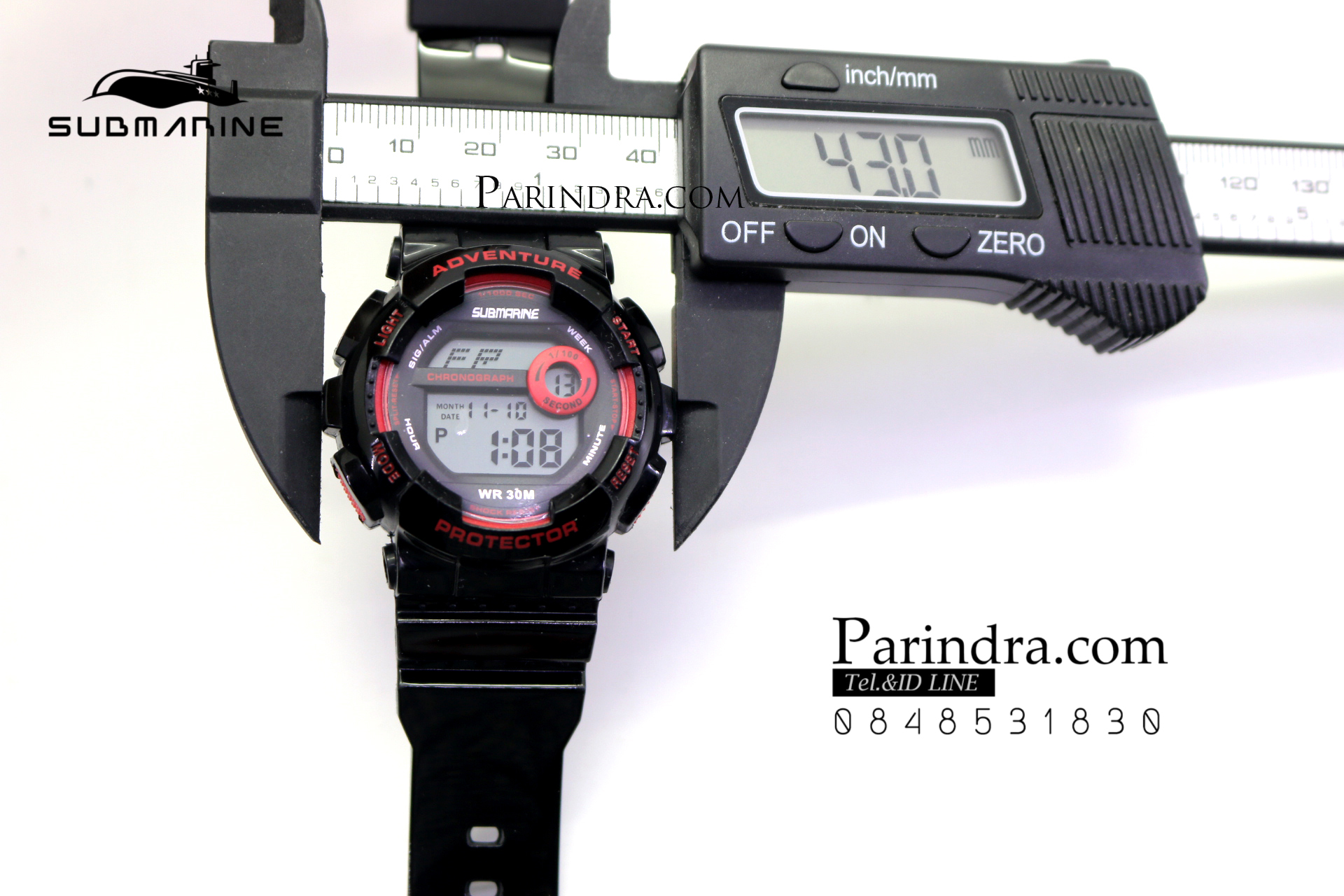 นาฬิกา US submarine รุ่น TP1351L ระบบดิจิตอล ขนาดเล็กเท่า Baby-G สีดำ-แดง