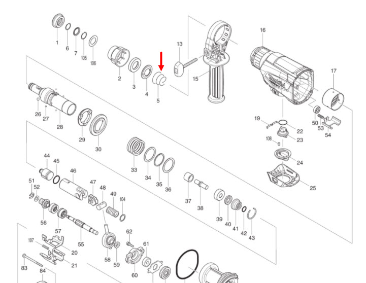 CONICAL COMP.SPRING21-29 สว่านโรตารี่ Makita มากีต้า HR2631FT, M8701, M8701B Pn.233916-6 (แท้) ##(*)