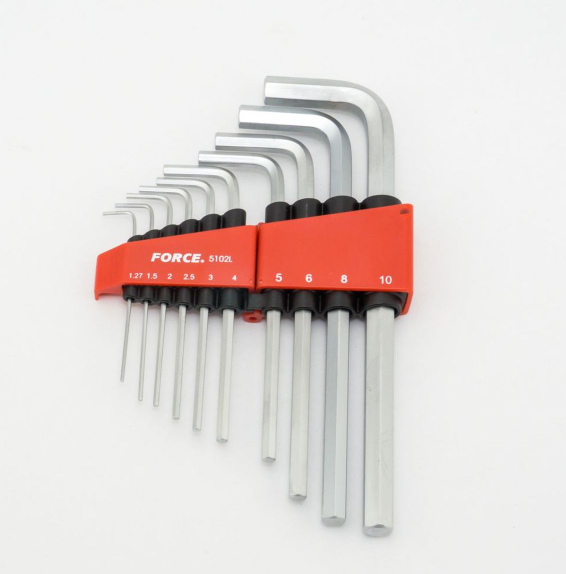 ชุดประแจ หกเหลี่ยมก้านยาว (10ชิ้น) ฟอร์ซ (FORCE) P/N.F131-5102L (แท้)## (*)