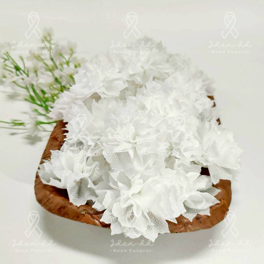 ของชำร่วยงานศพ เหรียญโปรยทาน ดอกไม้ สีขาว-ดำ พร้อมเหรียญ 1 บาท