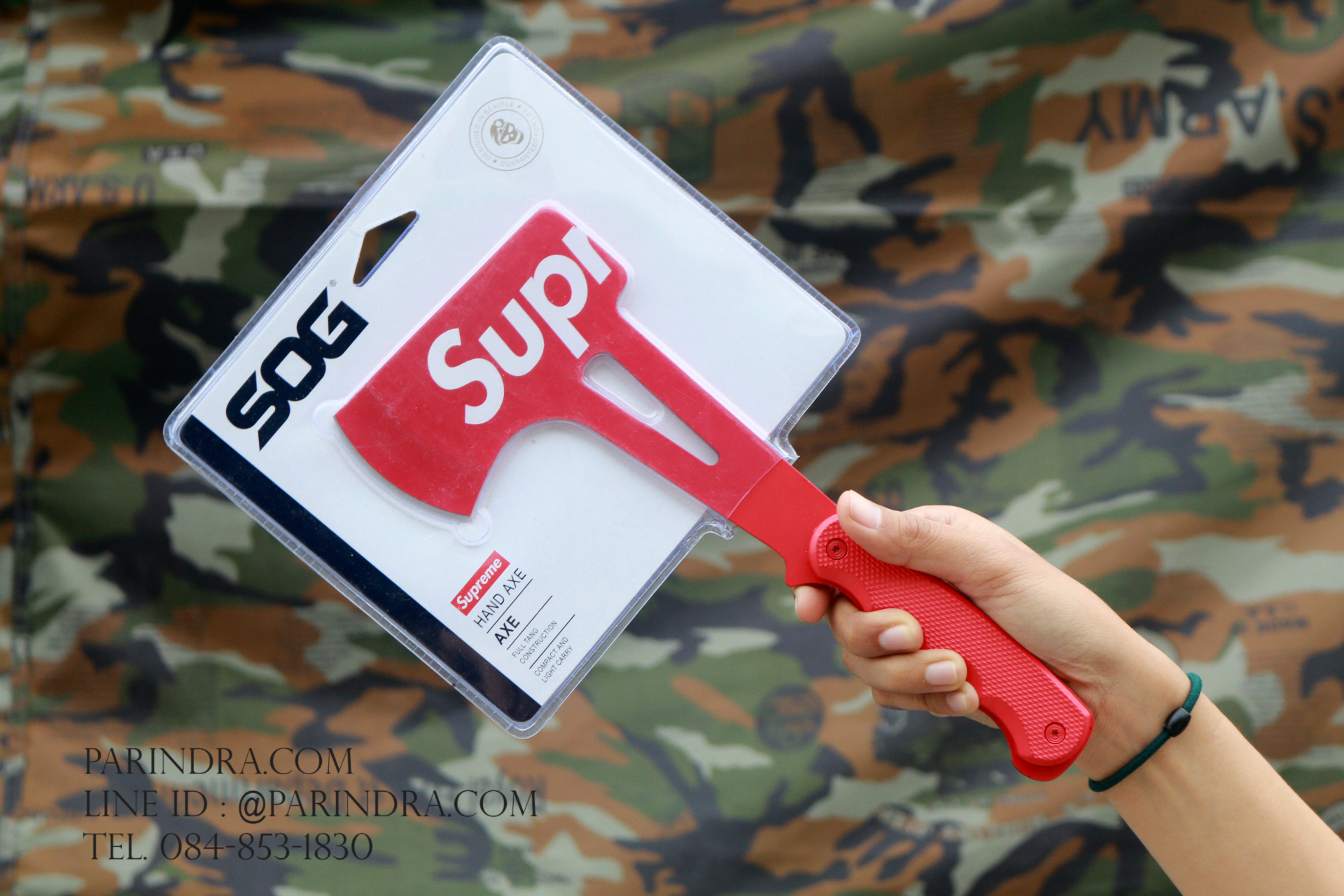 ขวานเดินป่า SOG Supreme Hand Axe สีแดง ทนทาน พวกพาสะดวก OEM