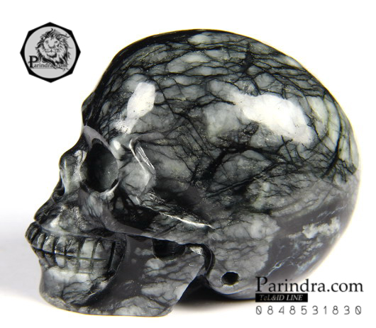 หินแร่ PICASSO JASPER Carved Crystal Skull แกะสลักรูปหัวกระโหลก #SKC003