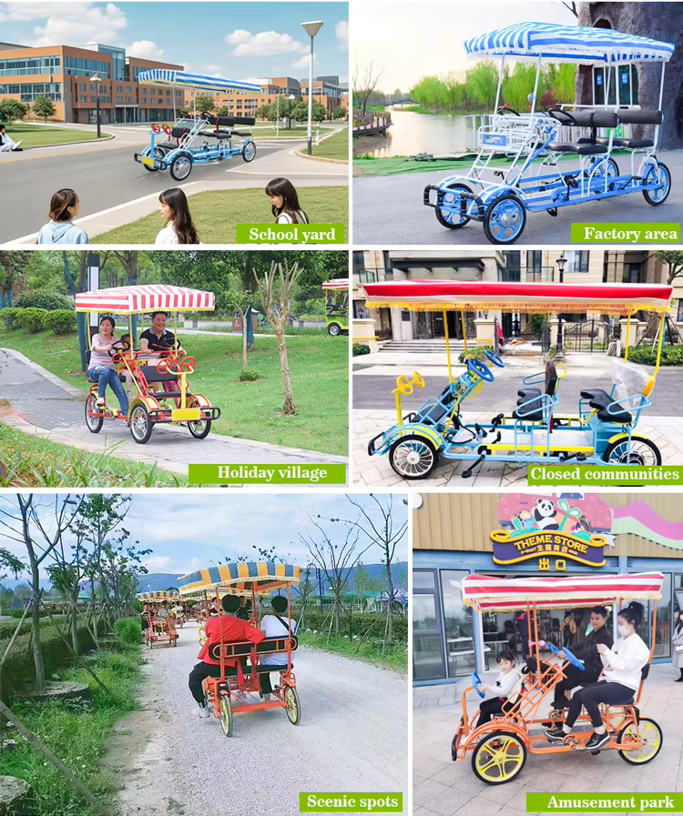 6-Seater Surrey Bike – Favorite FO-02 Tandem Family Bike | 500kg Load Capacity | Drum Brake | Resort & Park Use